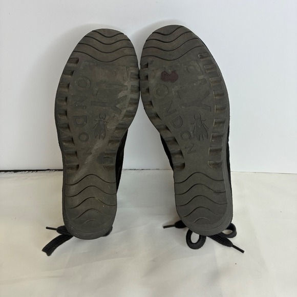 Fly London Suede Wedge Ankle Boots Lace Up Black Comfortable Size 38 - Picture 5 of 10